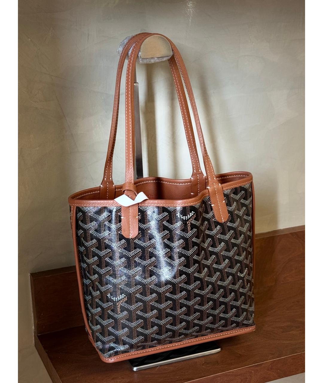GOYARD Коричневая сумка тоут из искусственной кожи, фото 3