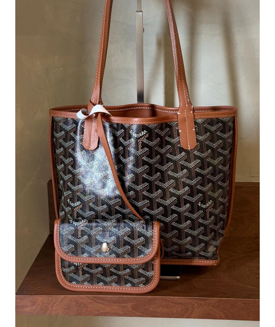 GOYARD Коричневая сумка тоут из искусственной кожи, фото 8