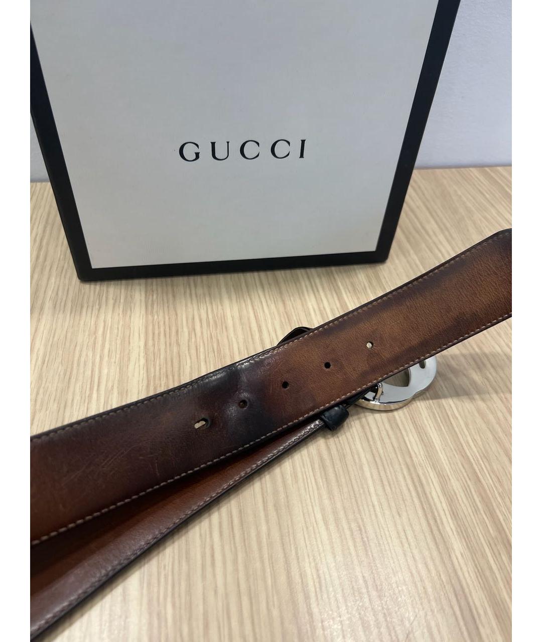 GUCCI Черный кожаный ремень, фото 5