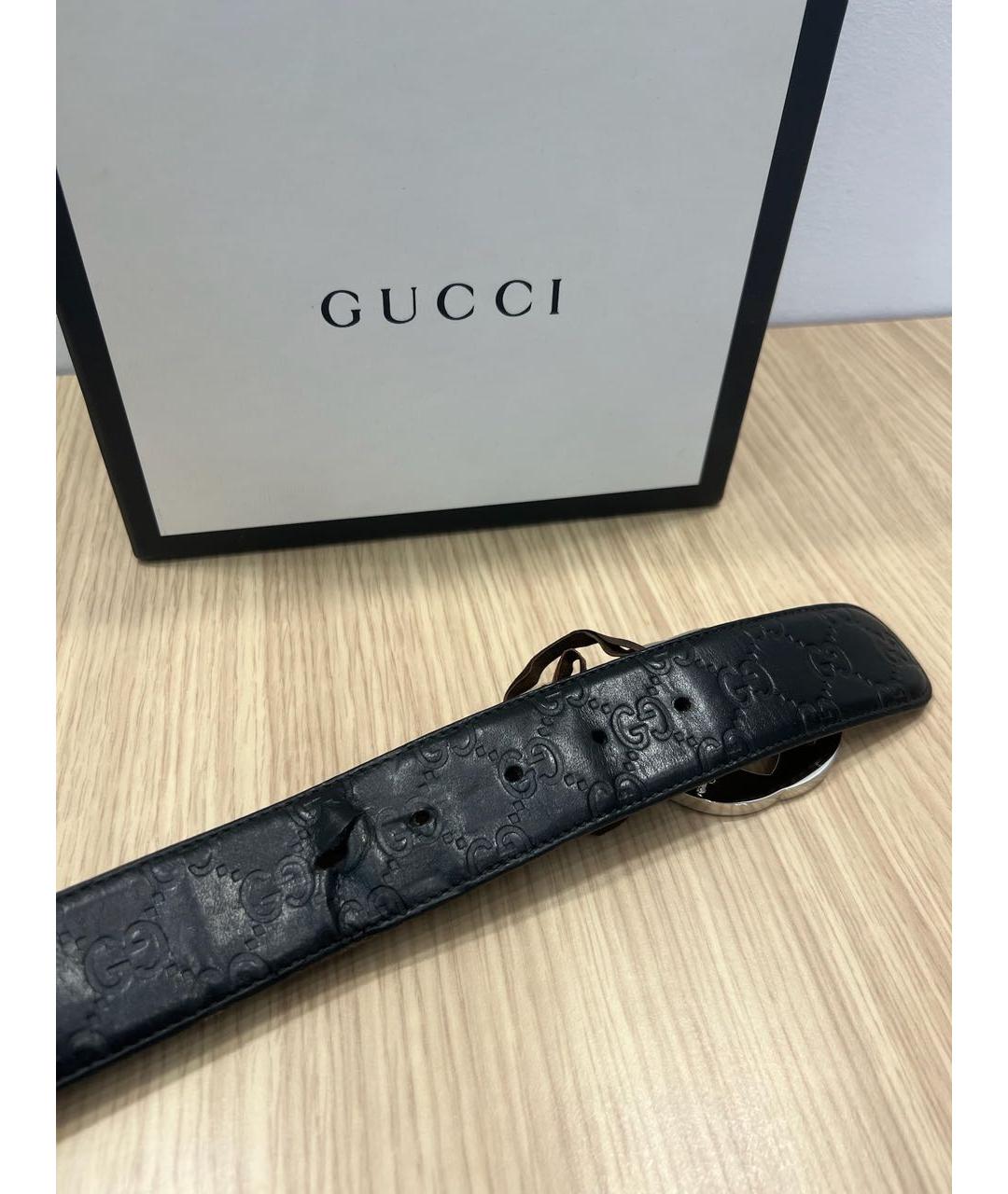 GUCCI Черный кожаный ремень, фото 4