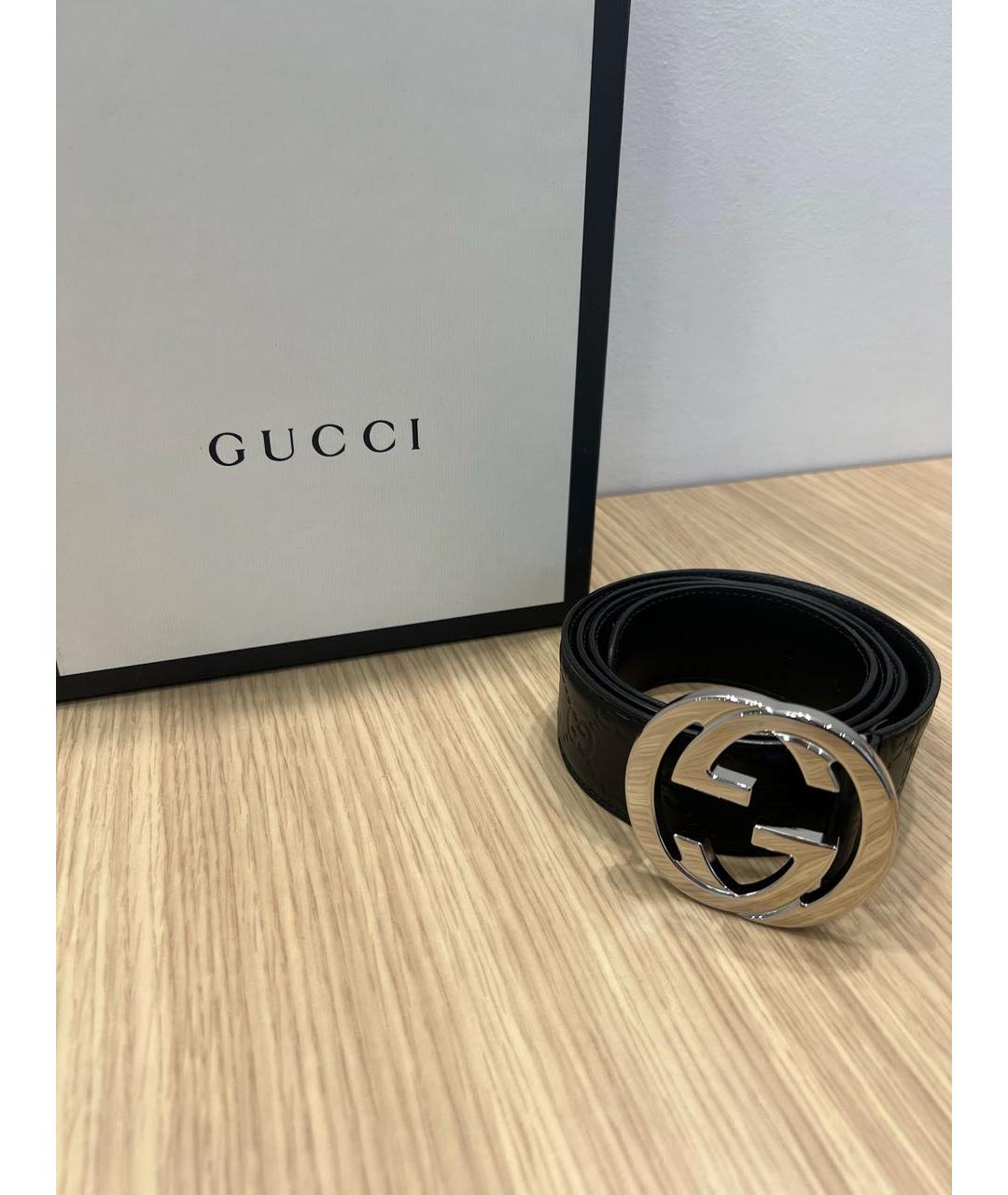 GUCCI Черный кожаный ремень, фото 6