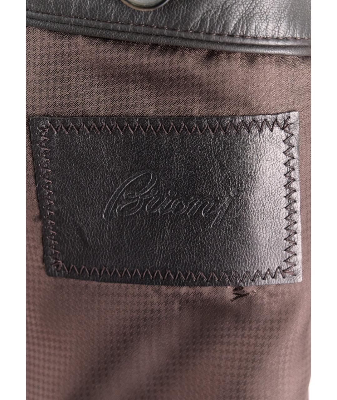BRIONI Коричневая кожаная куртка, фото 3