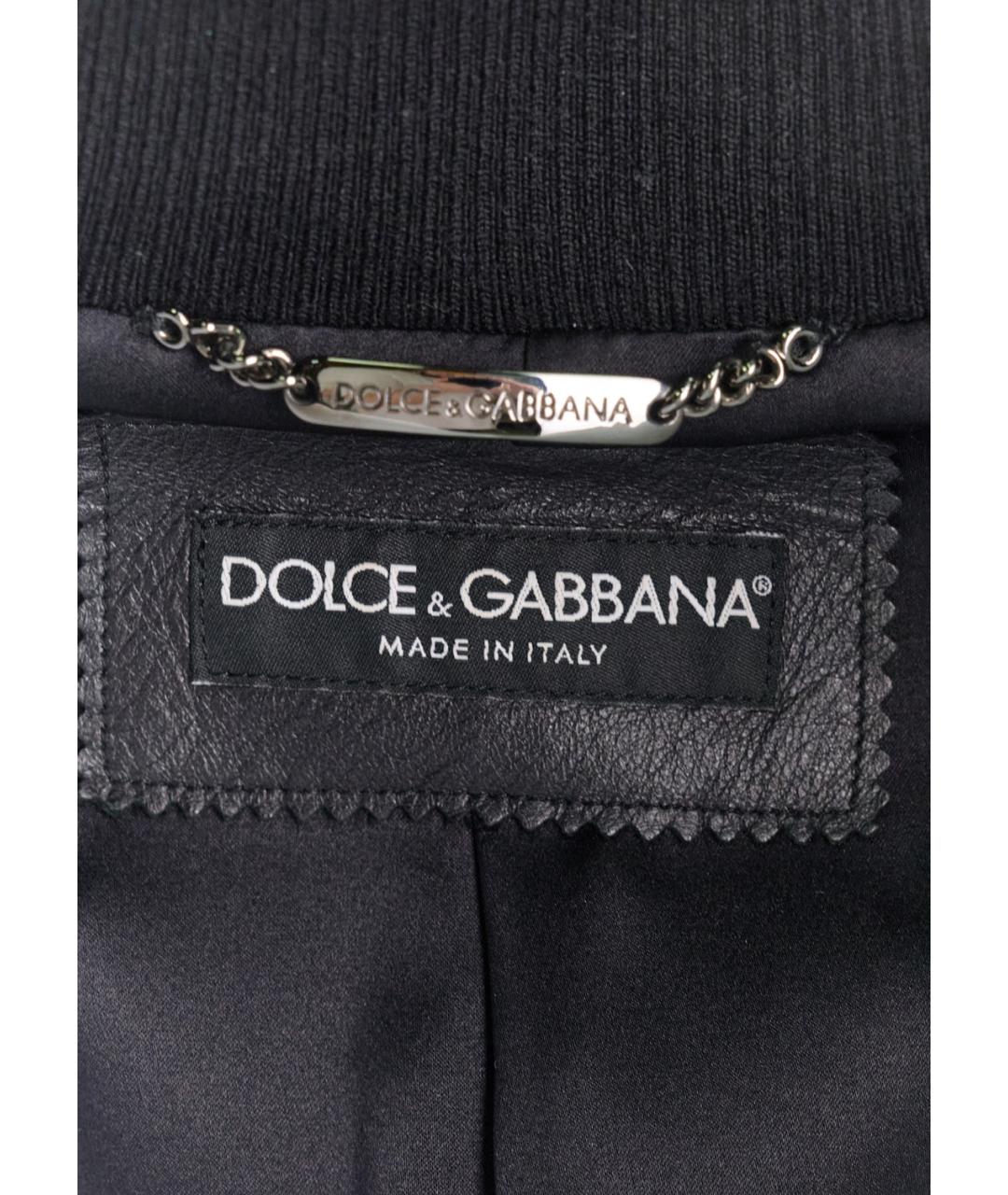 DOLCE&GABBANA Черная кожаная куртка, фото 3