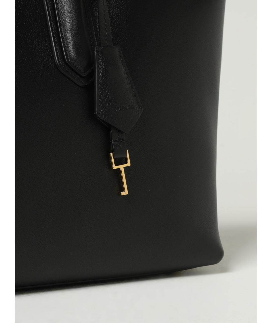 TOM FORD Черная кожаная сумка тоут, фото 4