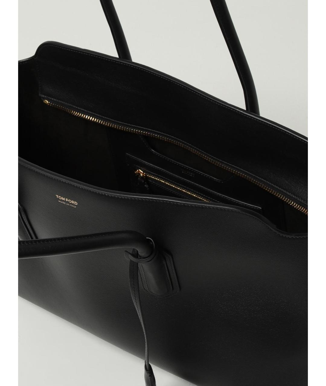 TOM FORD Черная кожаная сумка тоут, фото 5
