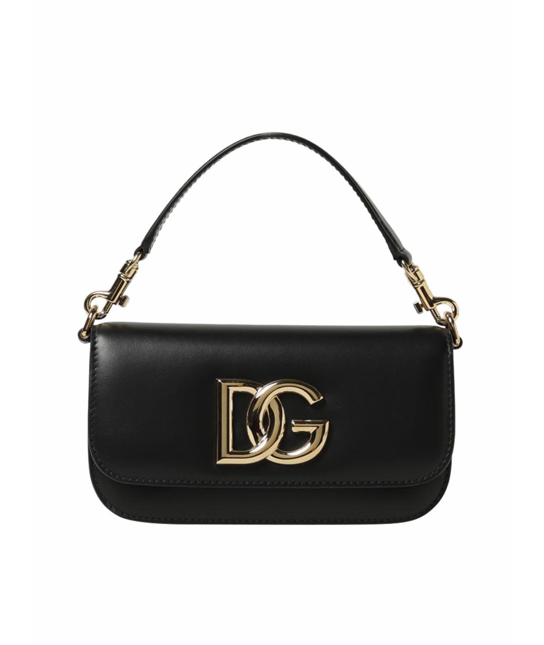 DOLCE&GABBANA Черная кожаная сумка через плечо, фото 1