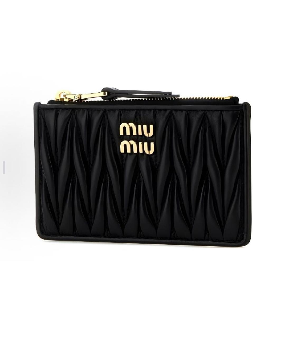 MIU MIU Черный кожаный кардхолдер, фото 2