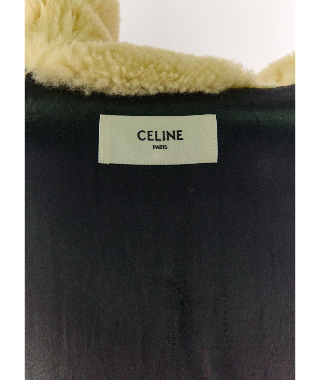 CELINE Бежевая шерстяная шуба, фото 5