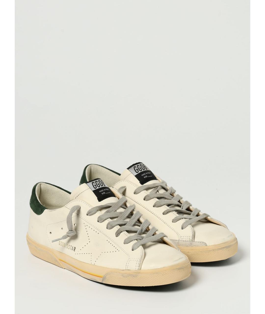 GOLDEN GOOSE DELUXE BRAND Бежевые кожаные низкие кроссовки / кеды, фото 2