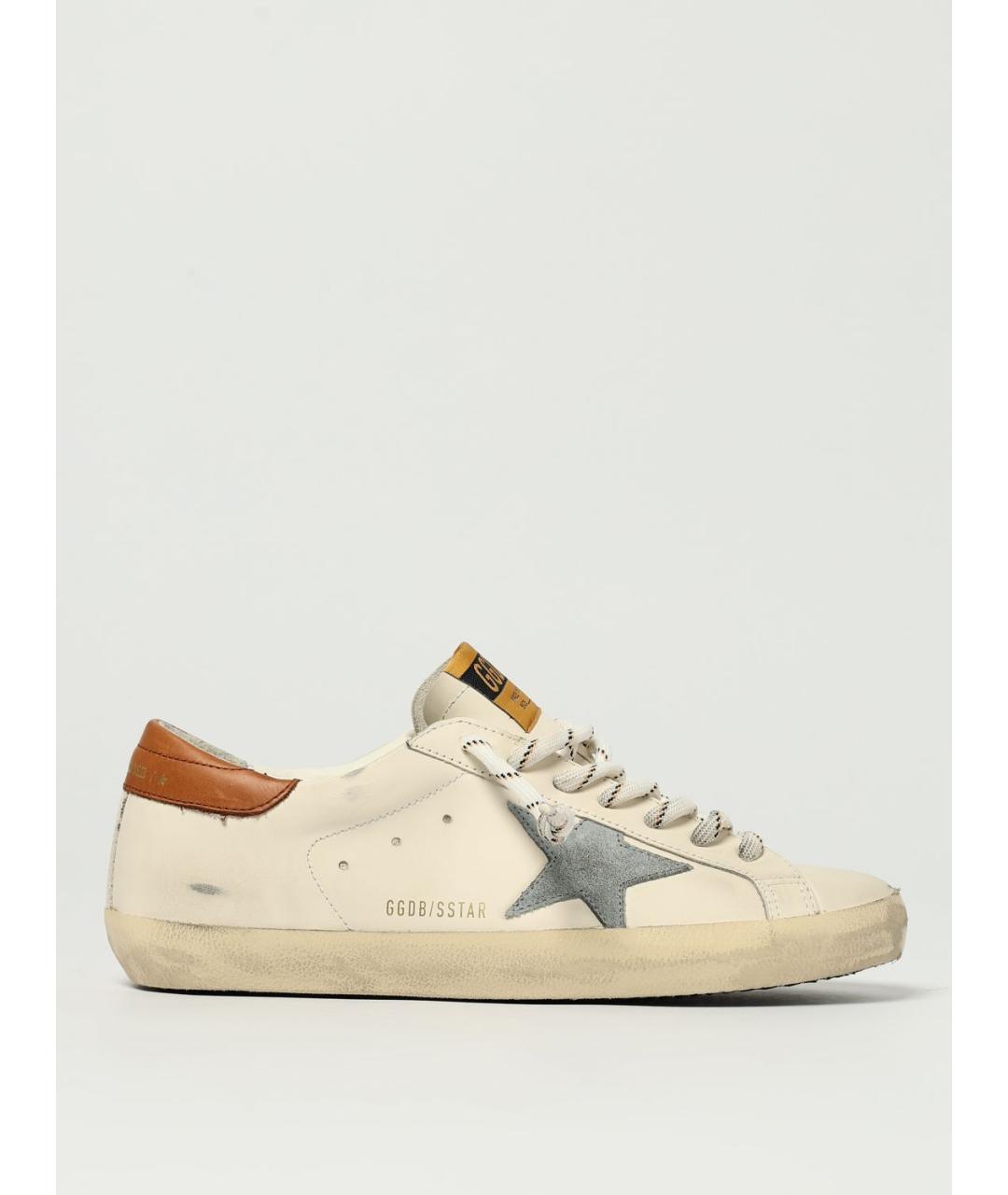GOLDEN GOOSE DELUXE BRAND Бежевые кожаные низкие кроссовки / кеды, фото 5