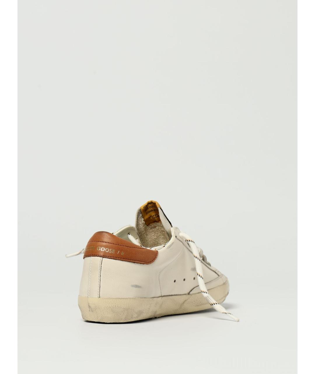 GOLDEN GOOSE DELUXE BRAND Бежевые кожаные низкие кроссовки / кеды, фото 3