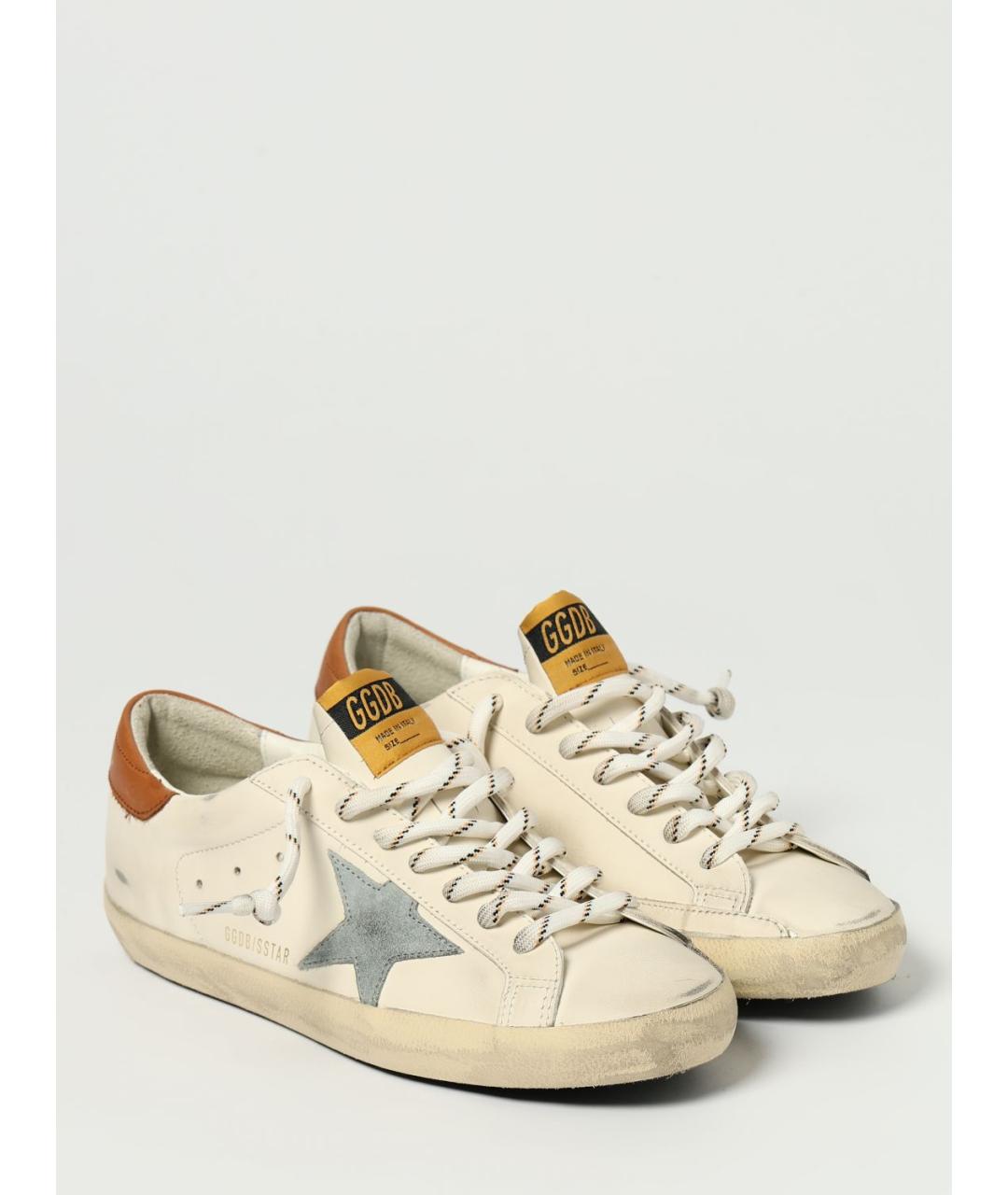 GOLDEN GOOSE DELUXE BRAND Бежевые кожаные низкие кроссовки / кеды, фото 2