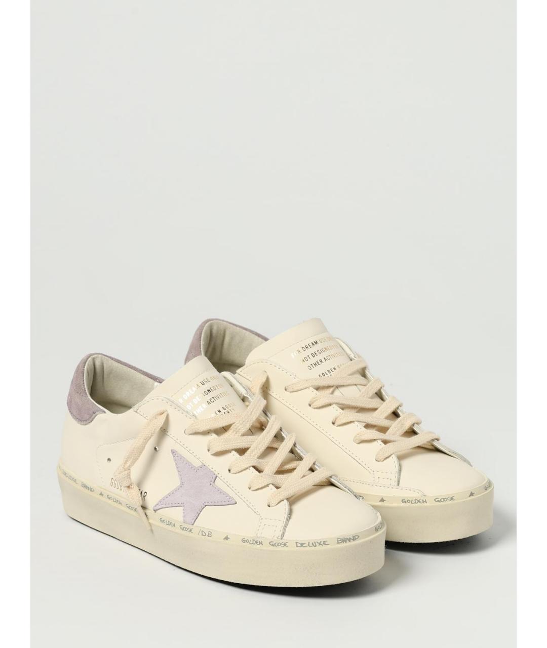 GOLDEN GOOSE DELUXE BRAND Бежевые кожаные кеды, фото 2
