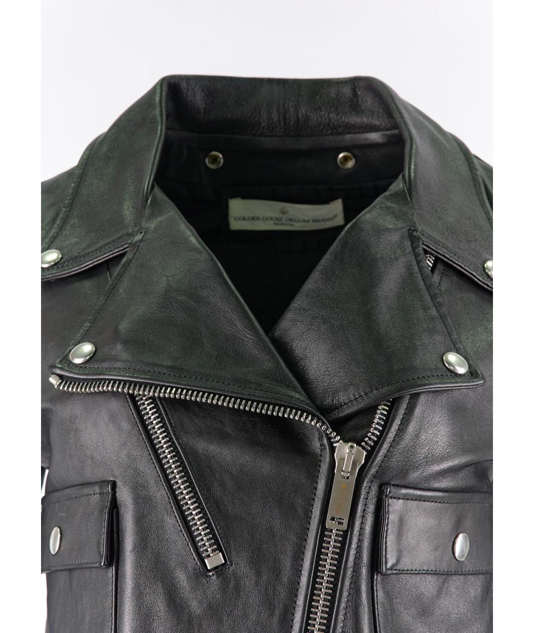 GOLDEN GOOSE DELUXE BRAND Черная кожаная куртка, фото 4