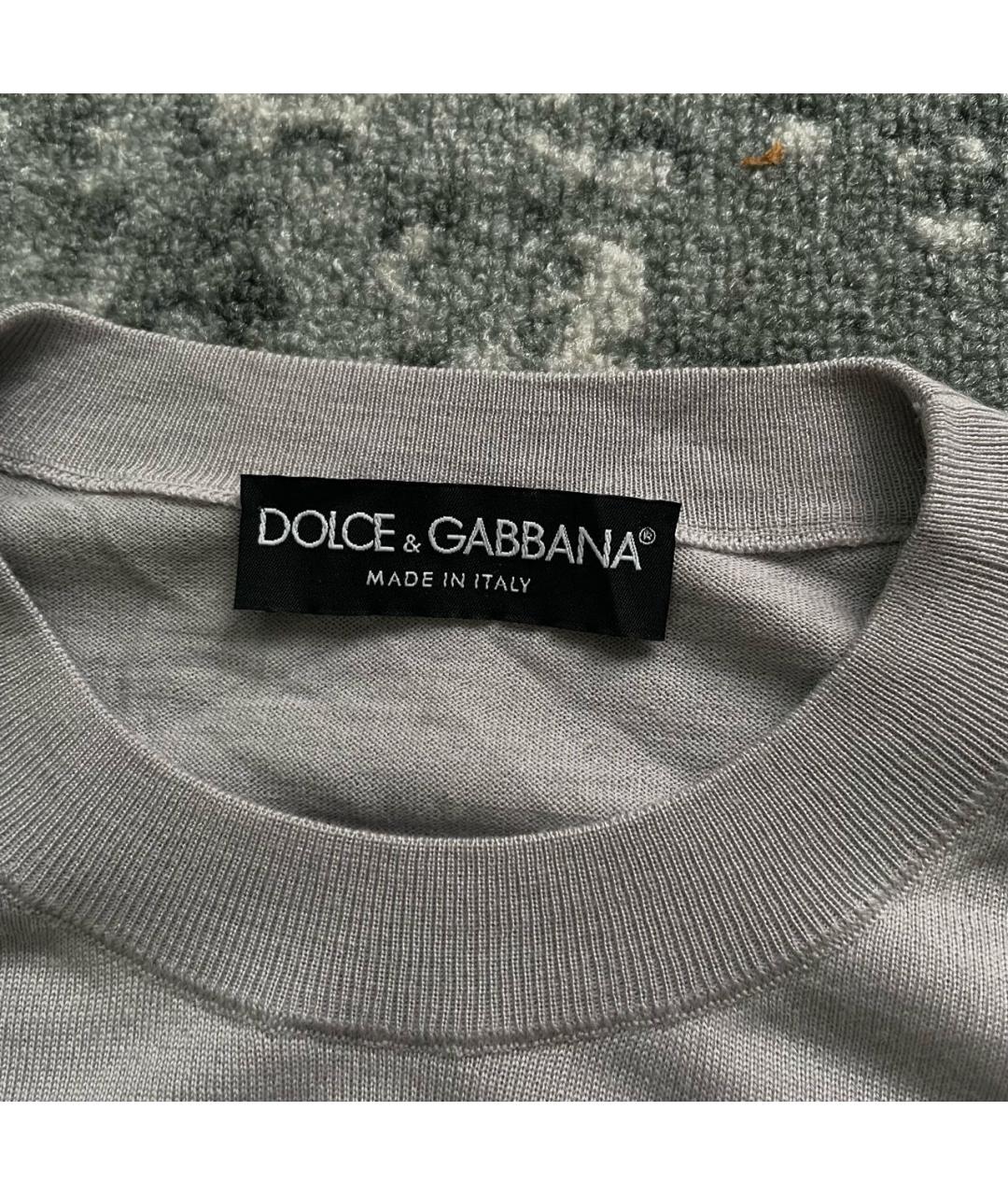 DOLCE&GABBANA Серый шерстяной джемпер / свитер, фото 7