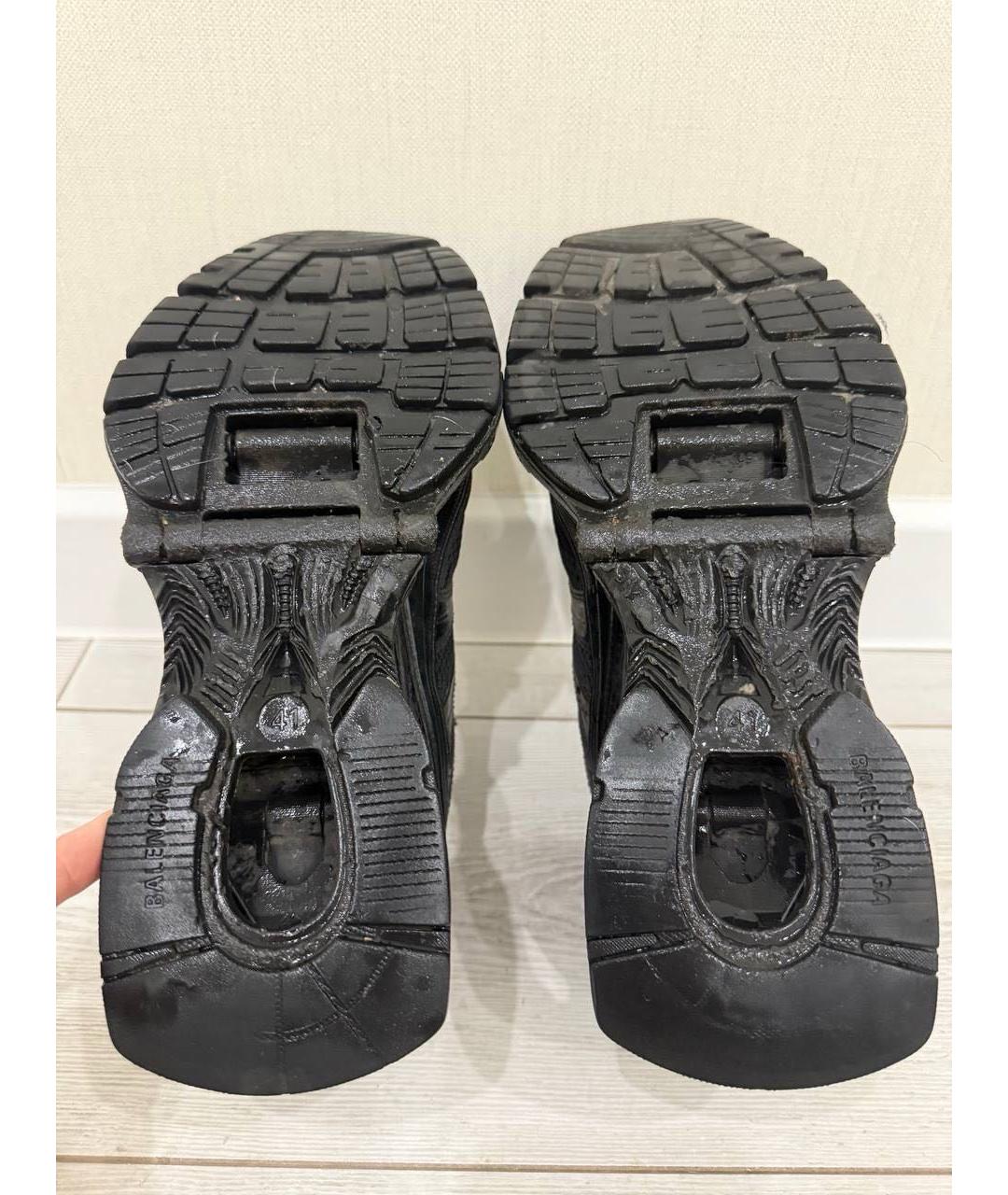 BALENCIAGA Черные текстильные низкие кроссовки / кеды, фото 4