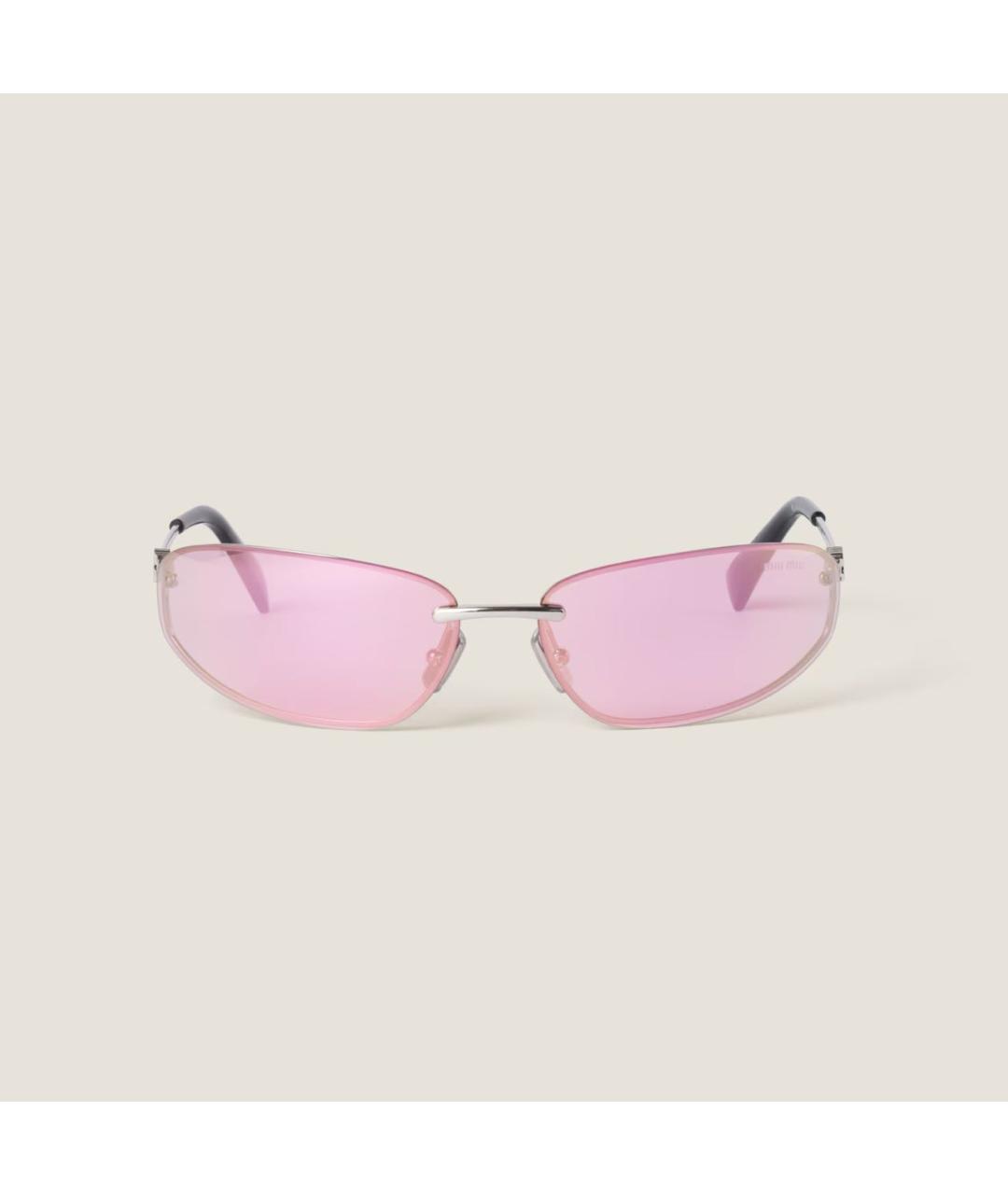 MIU MIU Розовые металлические солнцезащитные очки, фото 2