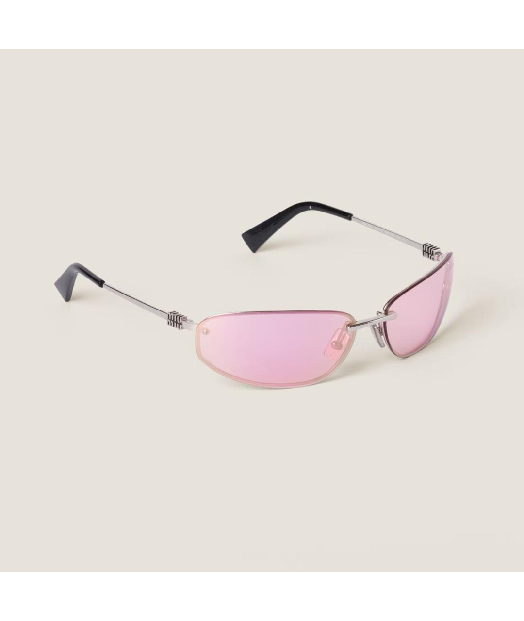 MIU MIU Розовые металлические солнцезащитные очки, фото 4