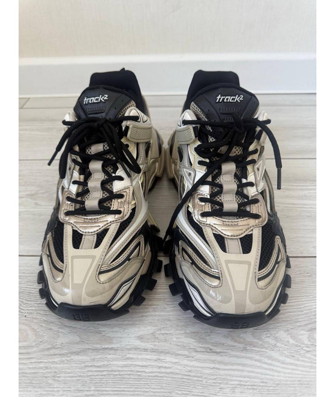 BALENCIAGA Бежевые синтетические низкие кроссовки / кеды, фото 3