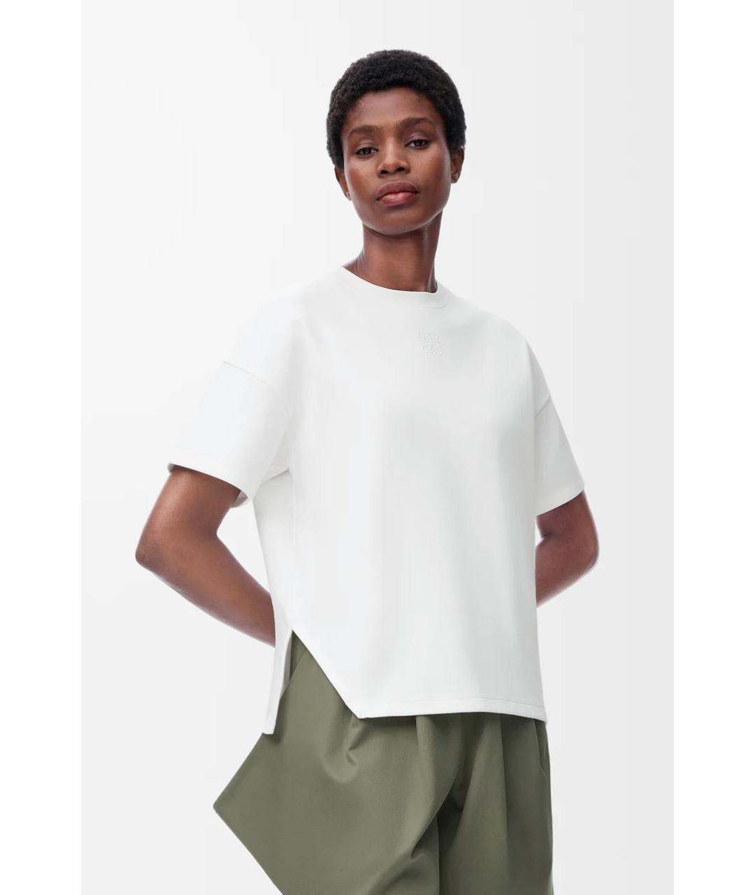 LOEWE Белая хлопковая футболка, фото 3