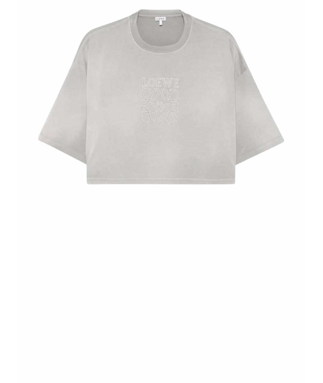 LOEWE Серая хлопковая футболка, фото 1