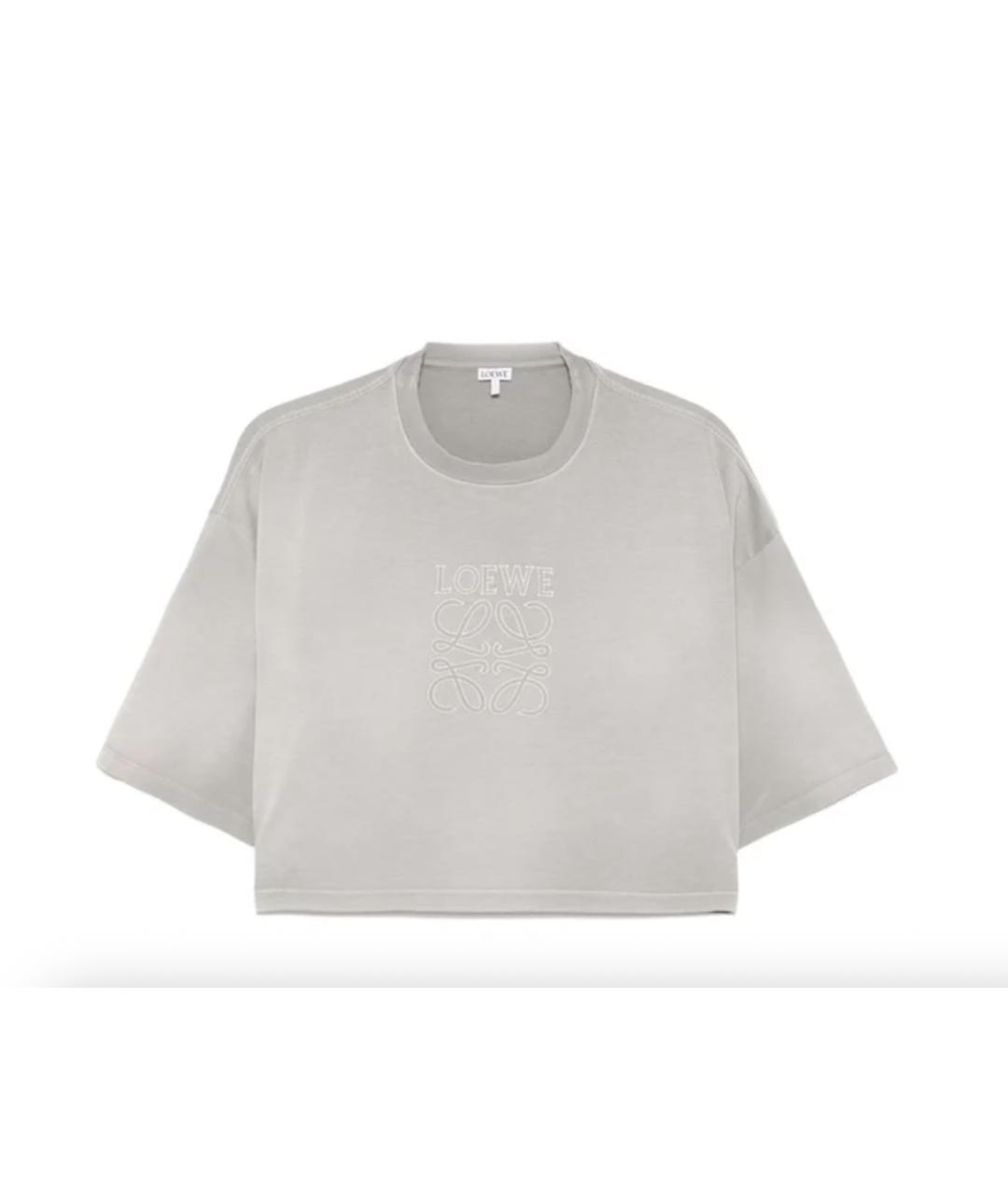 LOEWE Серая хлопковая футболка, фото 6