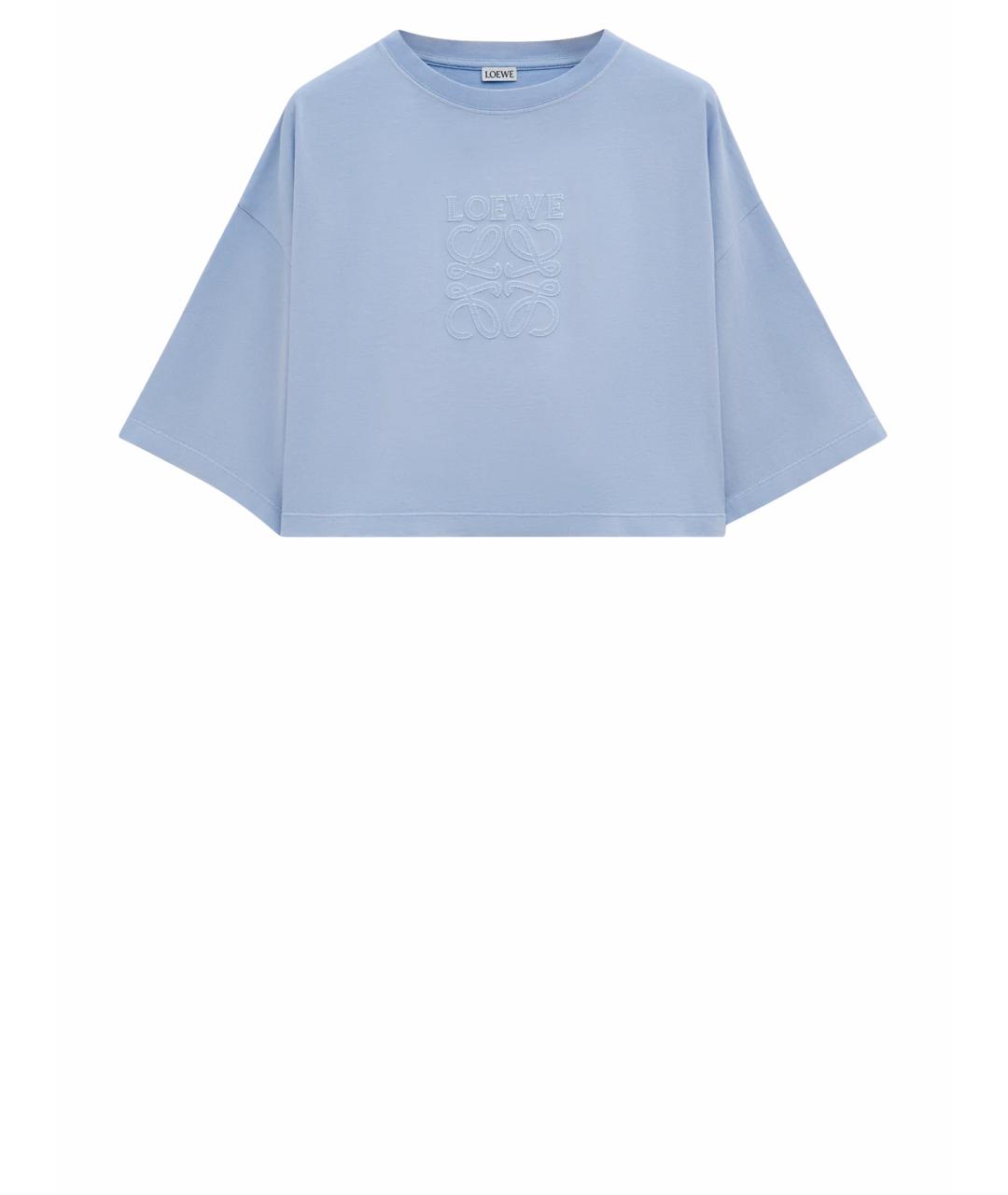 LOEWE Голубая хлопковая футболка, фото 1