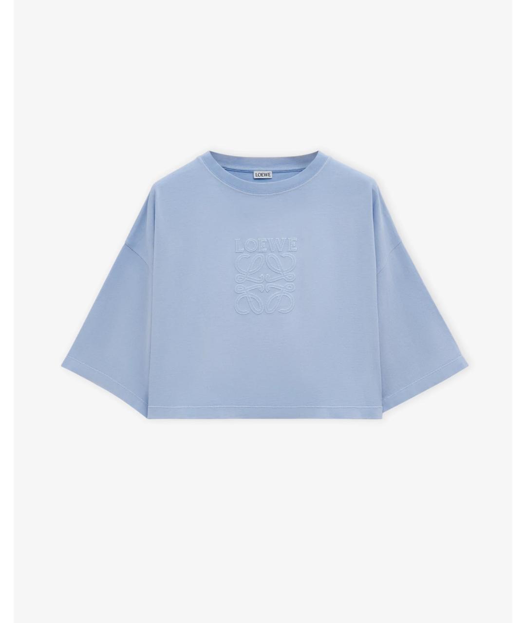 LOEWE Голубая хлопковая футболка, фото 6