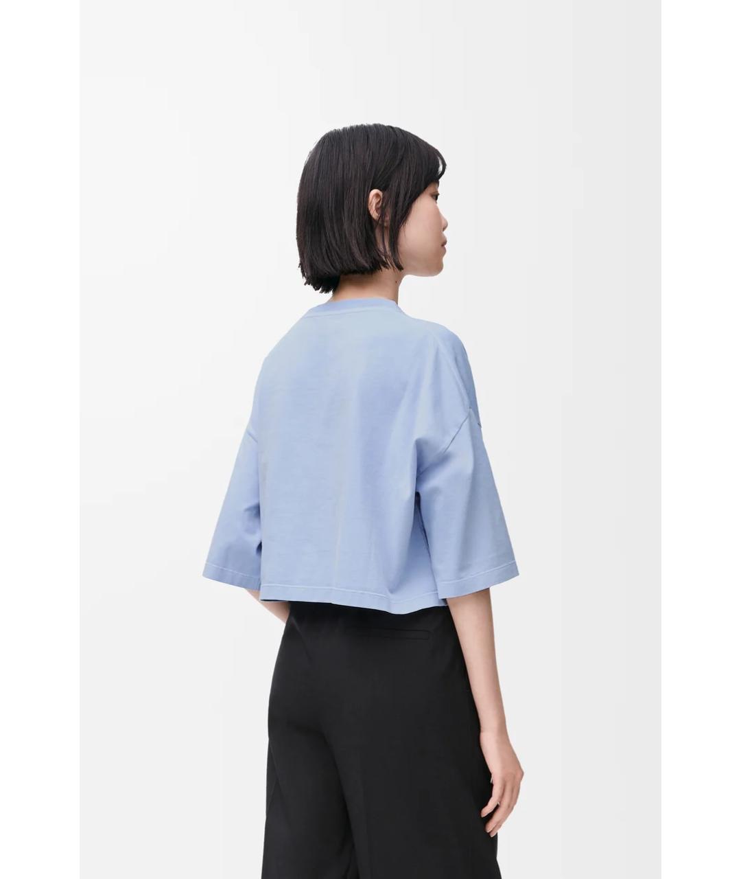 LOEWE Голубая хлопковая футболка, фото 4