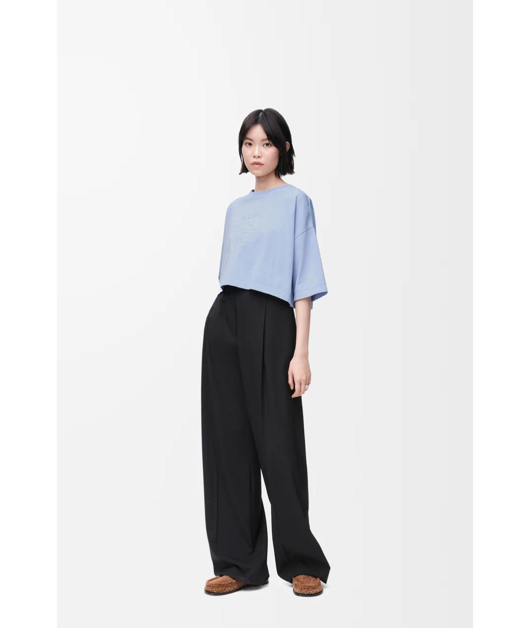 LOEWE Голубая хлопковая футболка, фото 2