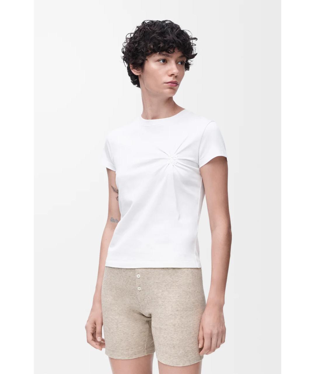 LOEWE Белая хлопковая футболка, фото 2