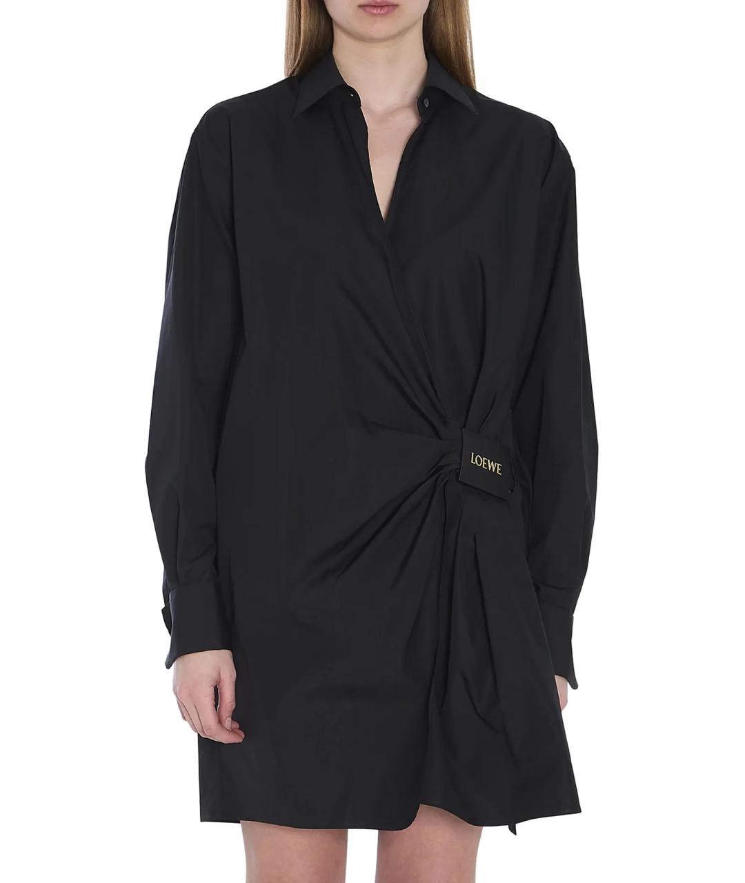 LOEWE Черное хлопковое повседневное платье, фото 3