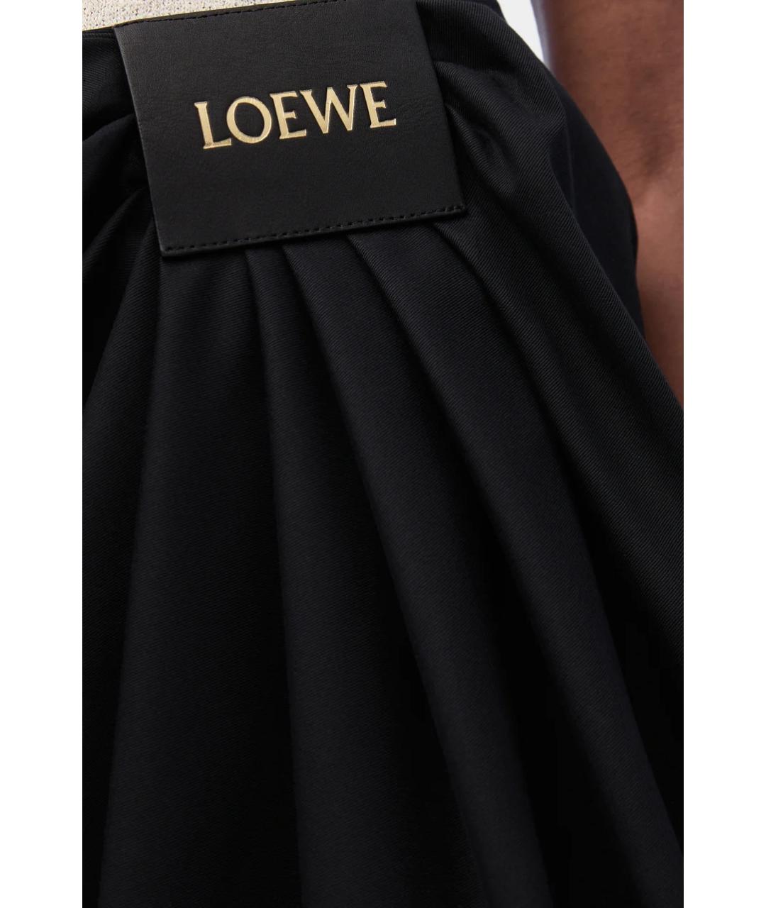 LOEWE Черная хлопковая юбка мини, фото 5