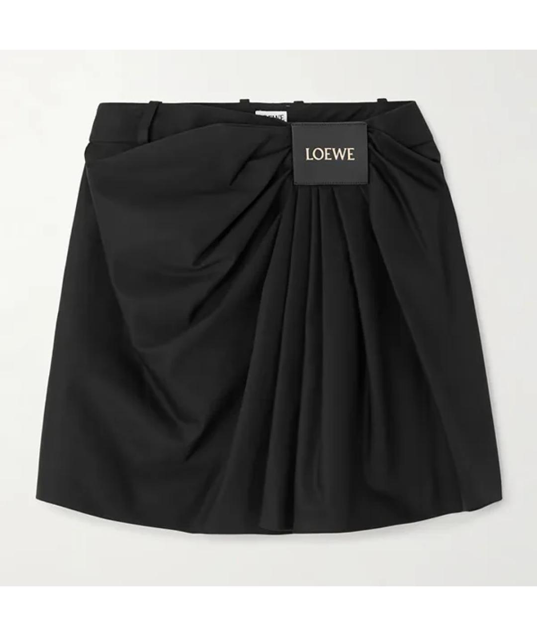 LOEWE Черная хлопковая юбка мини, фото 6