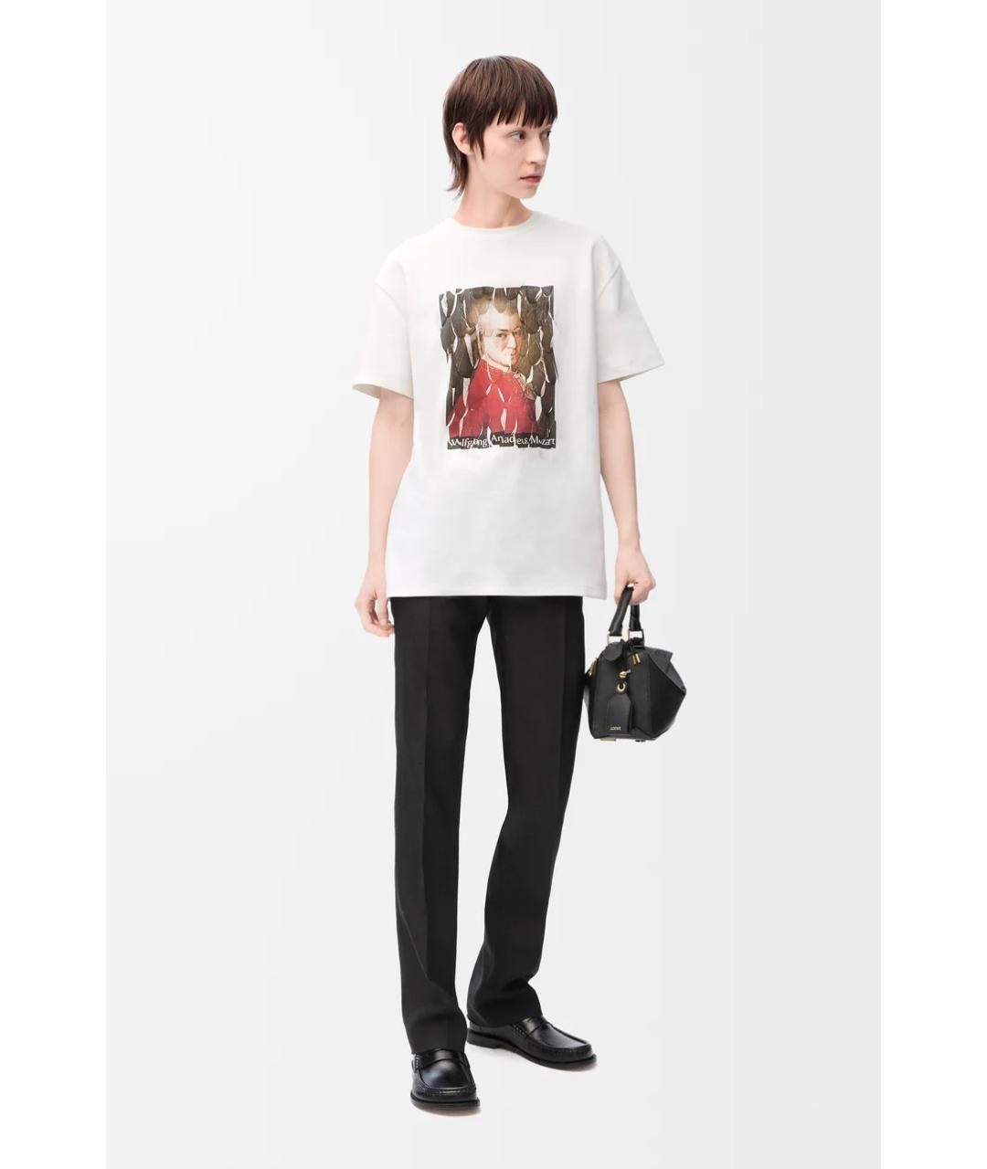 LOEWE Белая хлопковая футболка, фото 2