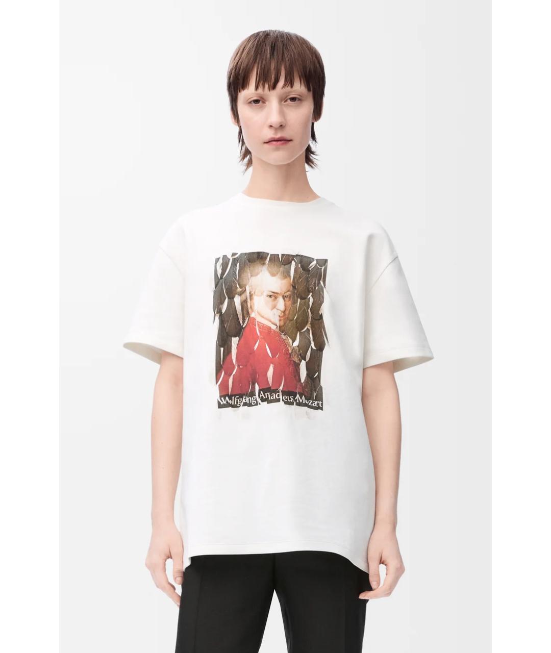 LOEWE Белая хлопковая футболка, фото 3