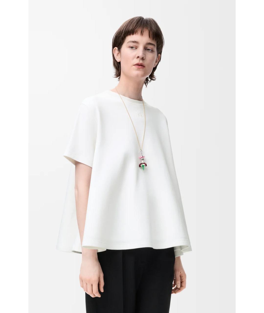 LOEWE Белая хлопковая футболка, фото 3