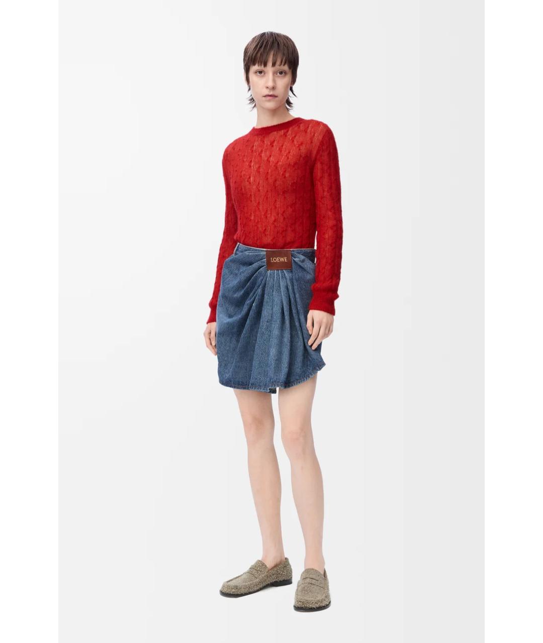 LOEWE Синяя хлопковая юбка мини, фото 2