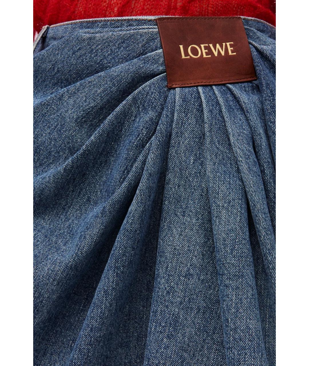 LOEWE Синяя хлопковая юбка мини, фото 5