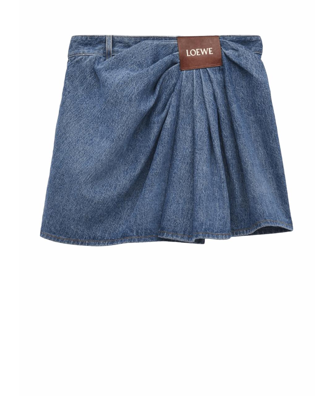 LOEWE Синяя хлопковая юбка мини, фото 1