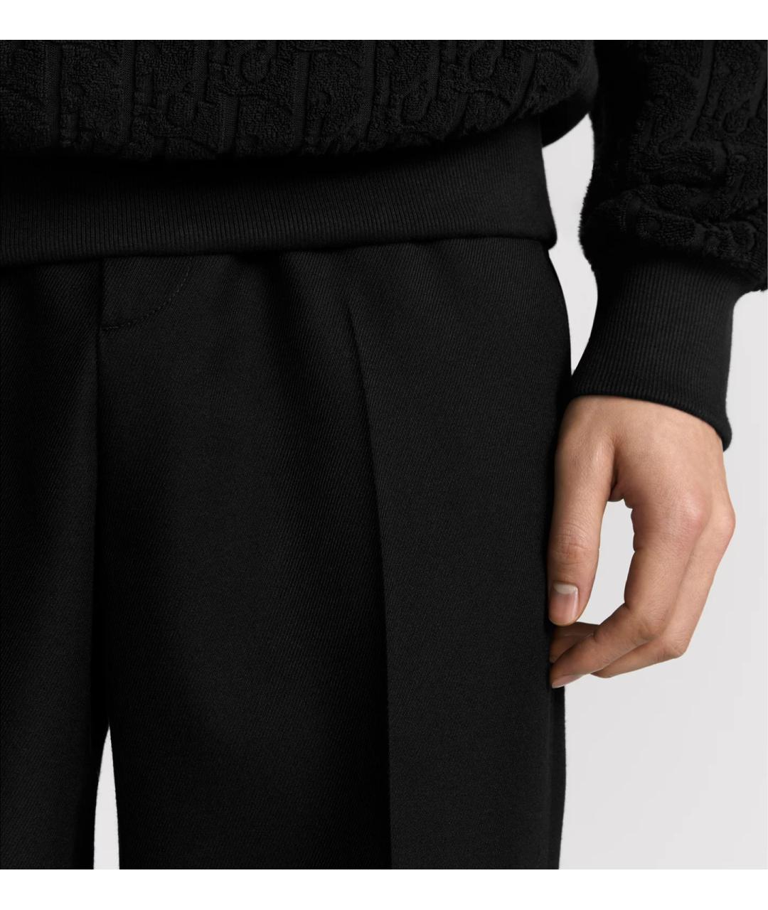 CHRISTIAN DIOR Черные шерстяные повседневные брюки, фото 3