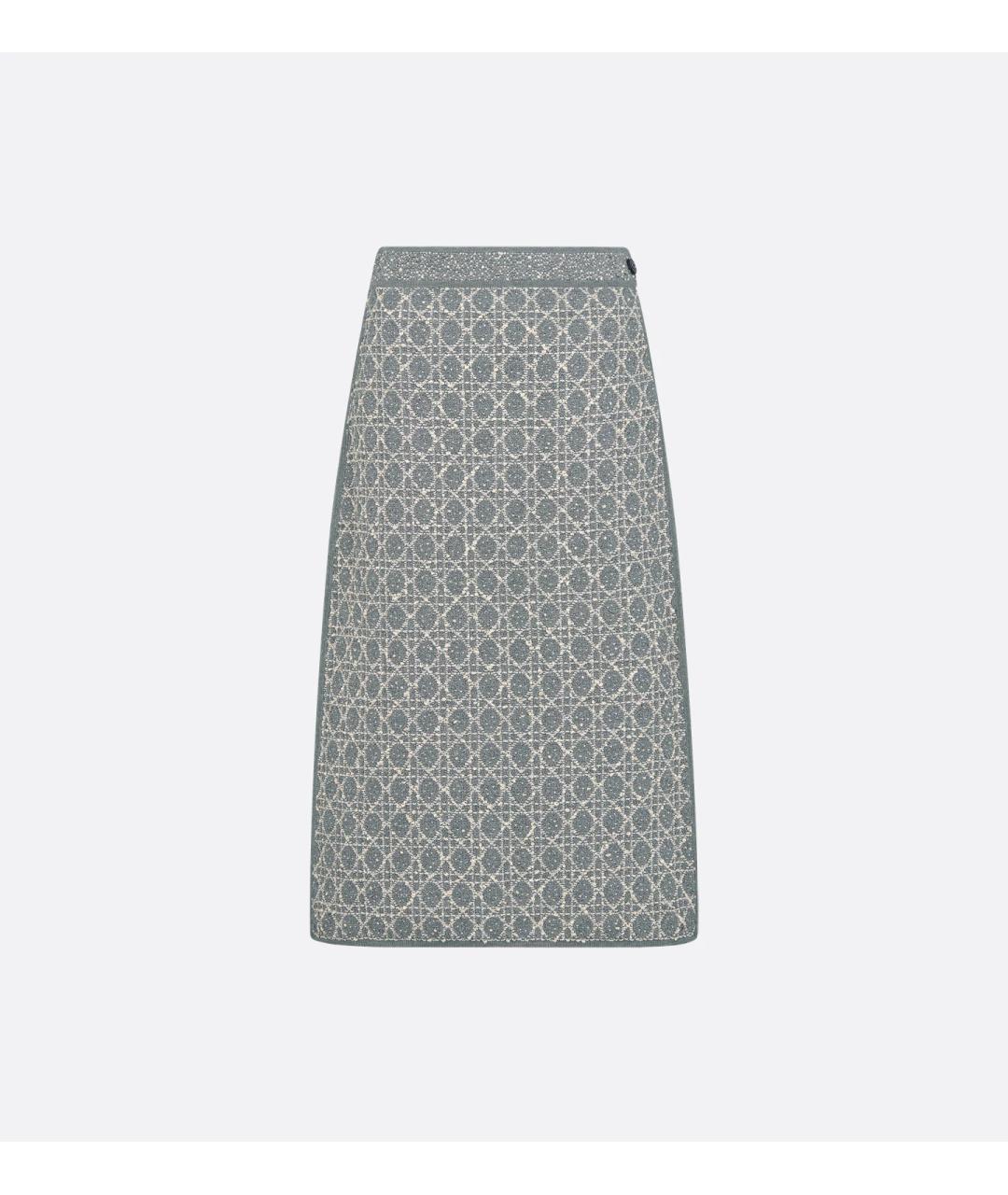 CHRISTIAN DIOR Серая хлопковая юбка миди, фото 3
