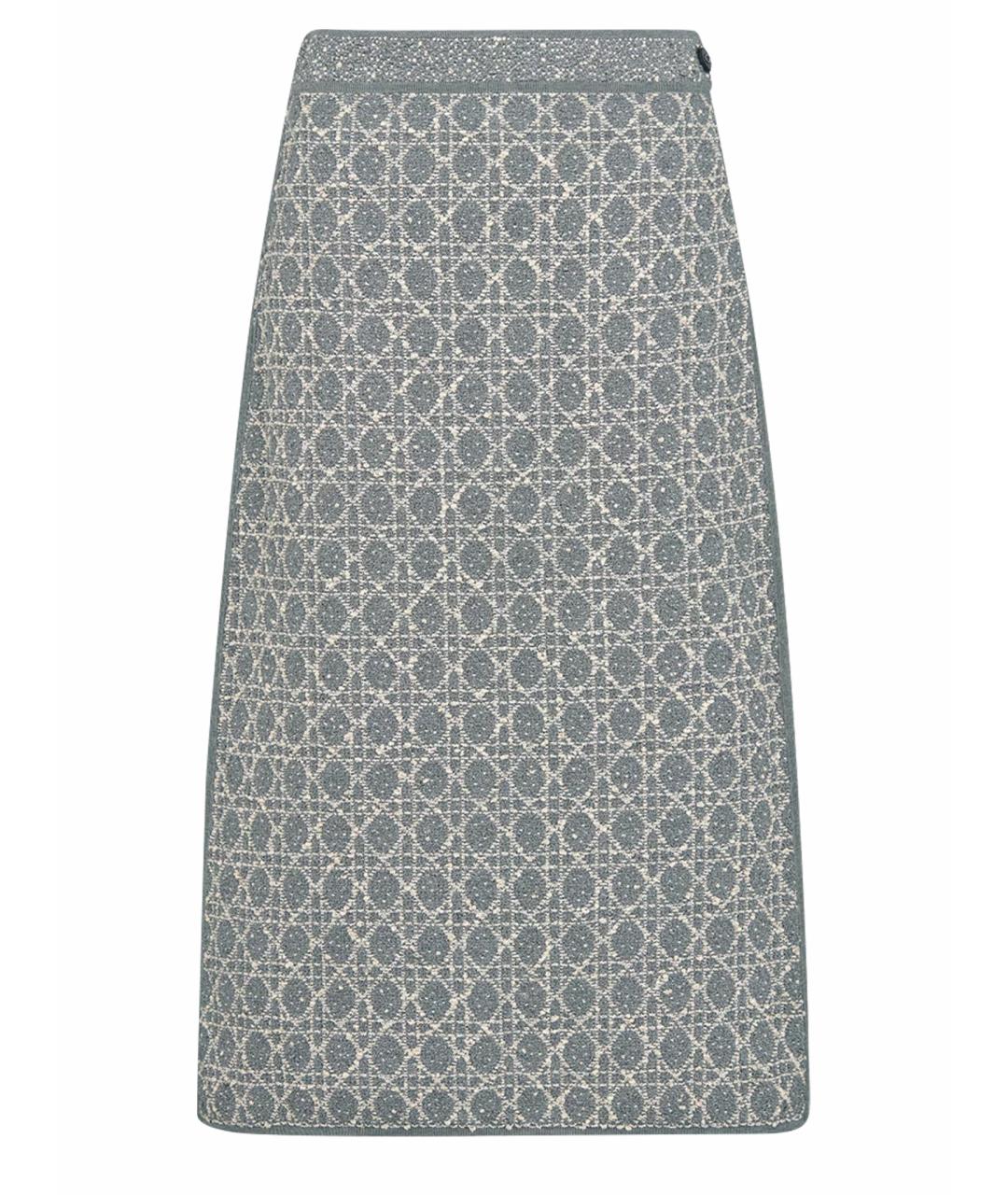 CHRISTIAN DIOR Серая хлопковая юбка миди, фото 1