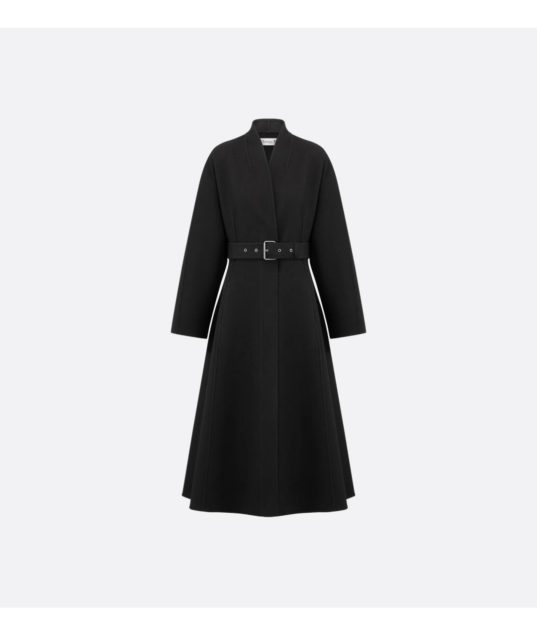 CHRISTIAN DIOR Черное шерстяное пальто, фото 3