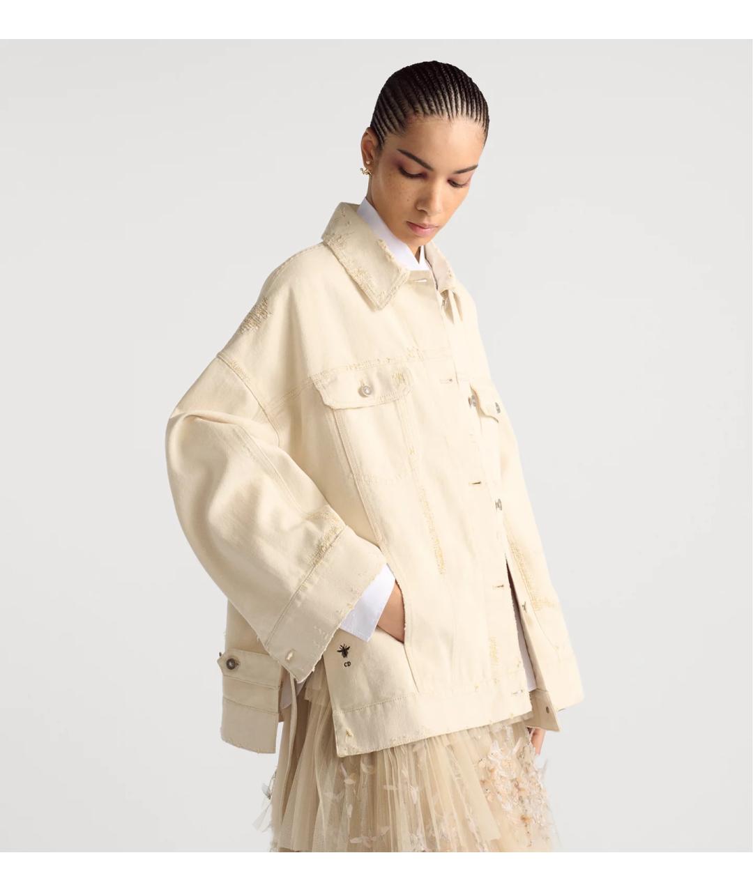CHRISTIAN DIOR Бежевая хлопковая куртка, фото 3