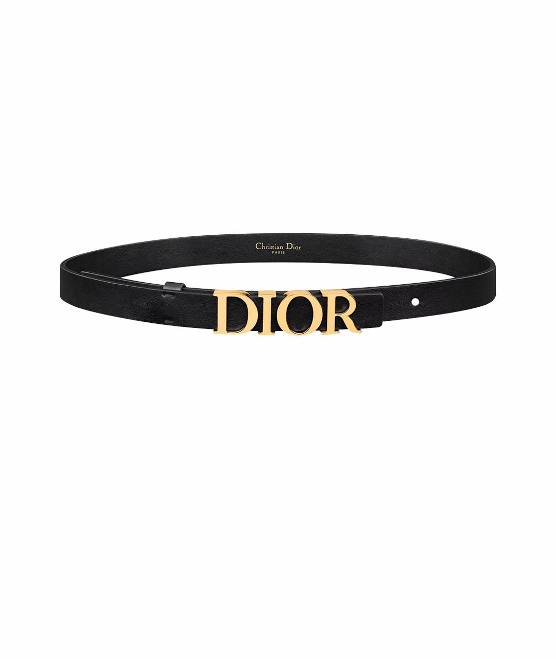 CHRISTIAN DIOR Черный кожаный ремень, фото 6