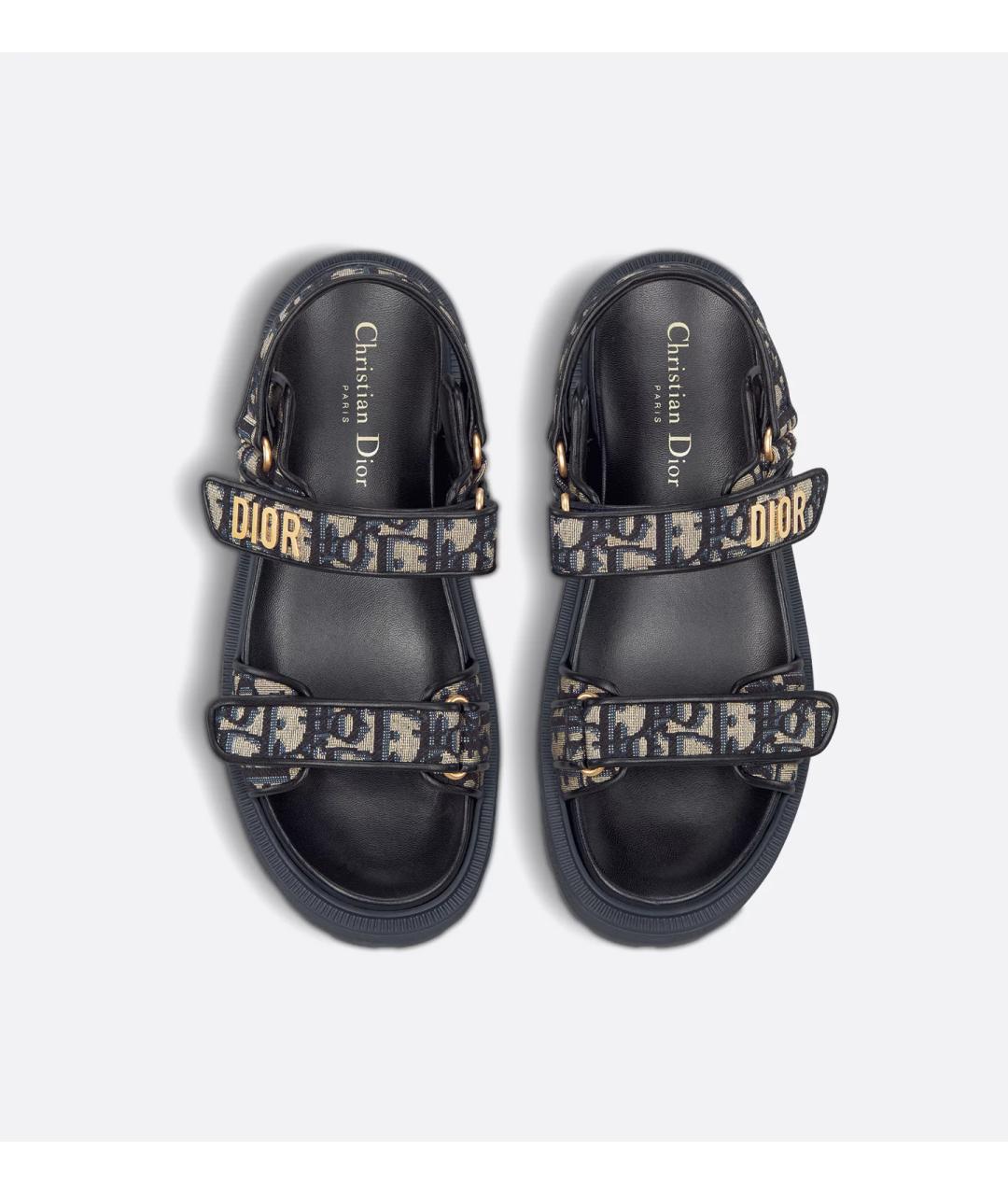 CHRISTIAN DIOR Синие текстильные сандалии, фото 4