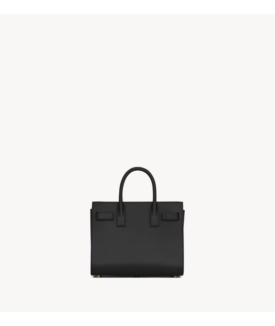 SAINT LAURENT Черная кожаная сумка с короткими ручками, фото 3