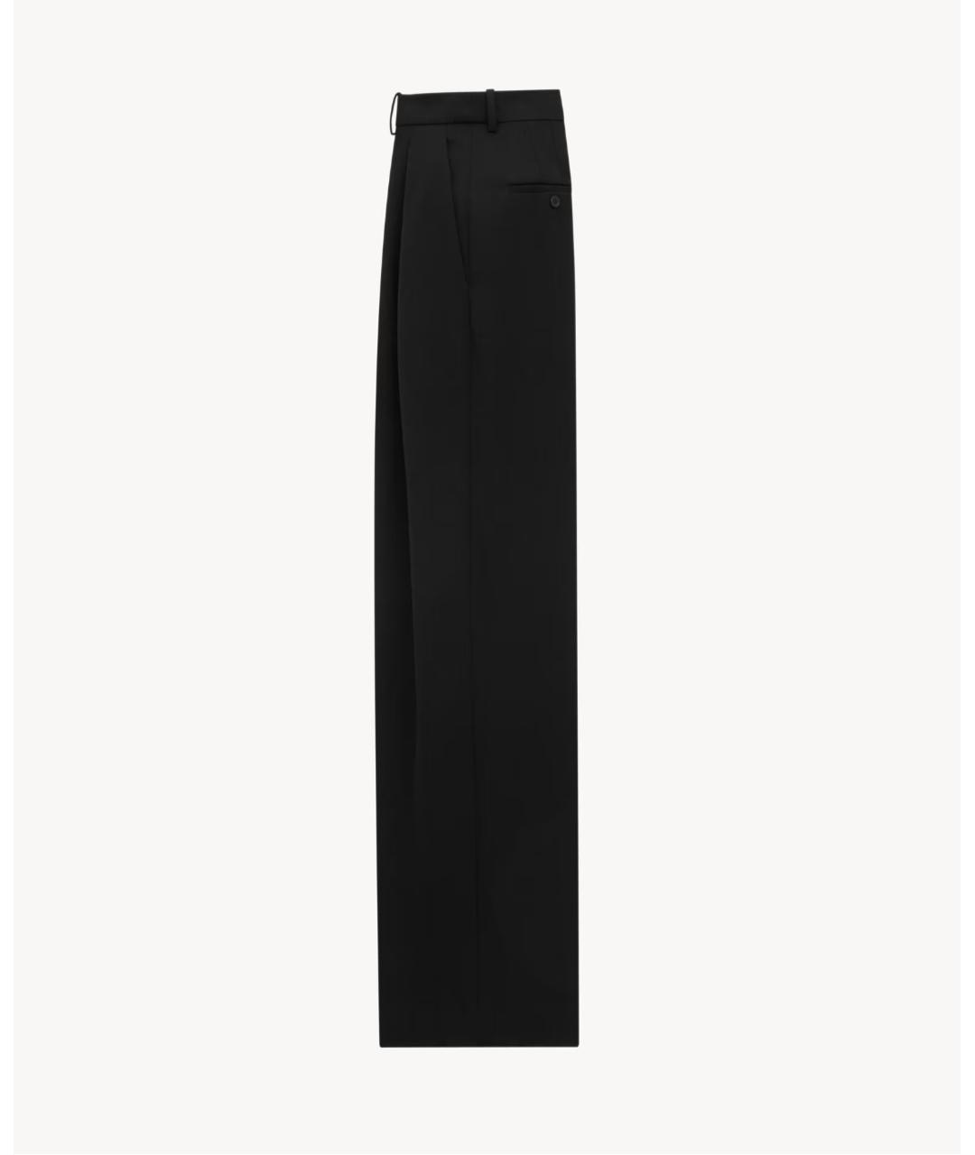 SAINT LAURENT Черные шерстяные брюки широкие, фото 2