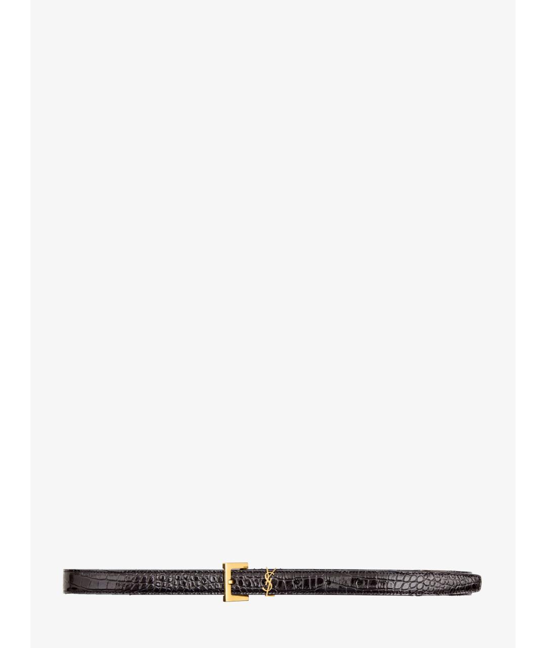 SAINT LAURENT Черный кожаный ремень, фото 4